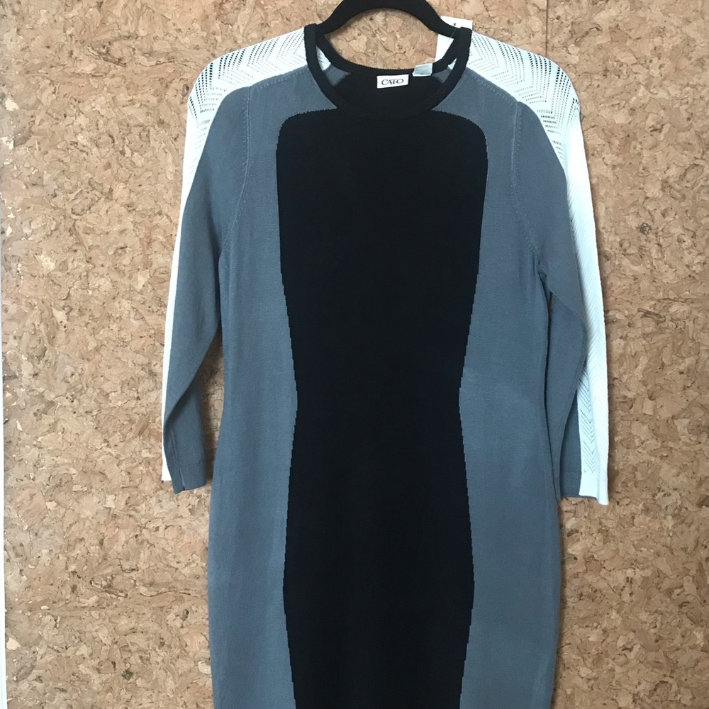 NWT Cato Gray and Black Fitted dress